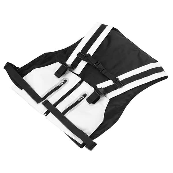Utendørs refleksvest Multifunksjonell polyester Sikkerhet Justerbar sykkelvest Hvit