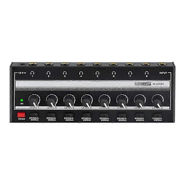 HA800S Kompakt Lydforstærker 8 Kanaler Mini Stereo Power - EU Stik