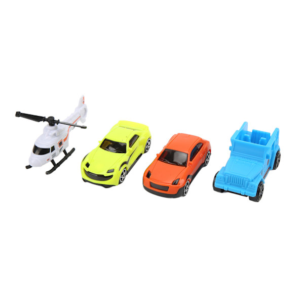 4 kpl leluautoa muovia 1/64 mittakaavassa kitkavoimalla eri tyyppiset mini auto lentokone malli yli 3-vuotiaille