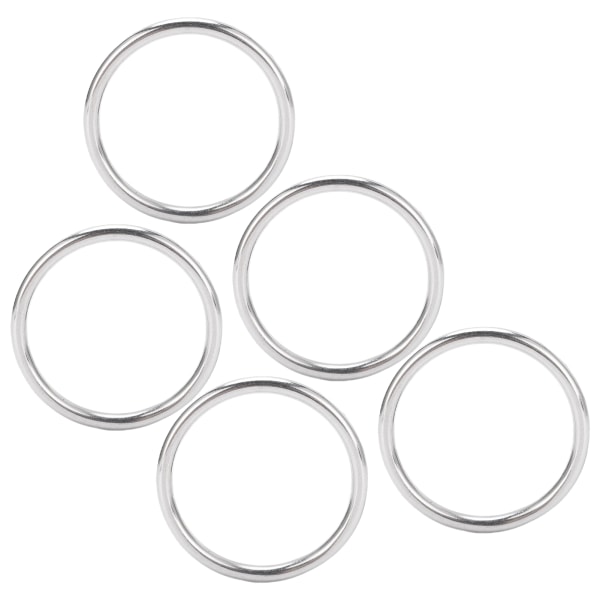 5 st svetsad o-ring rostfritt stål marinkvalitet rund ring för segling dykning bagage4x40mm