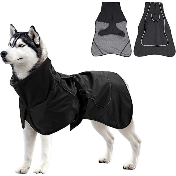 Hundtäcke för Vinter Varmt Vattentätt Vindtätt Hund Vintertäcke Inre Plysch Hundjacka med Reflex för Små Mellanstora Större Hundar XS