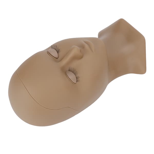 Øyenvippeforlengelse Mannequin Hode Avtakbare Øyelokk Høy Simulering Silikon Vippetrening Øvelseshode Kaffe