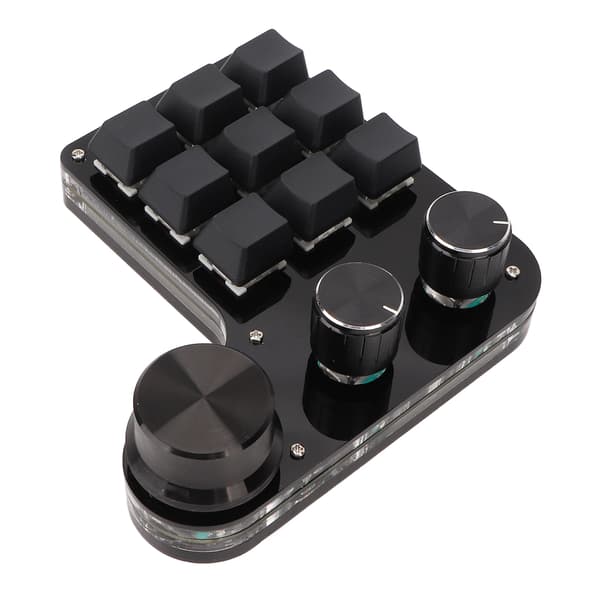 Mini Keypad 9 Taster 3 Knapper RGB Baggrundsbelyst Blå Kontakt Plug and Play Programmerbart Keypad til Gaming Kontor Medier