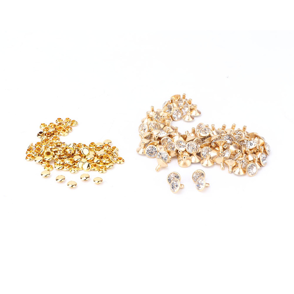 Krystallinnlegg i stoff hurtignagler 12 mm flekker studshette for DIY-lærdekorasjon (#4)