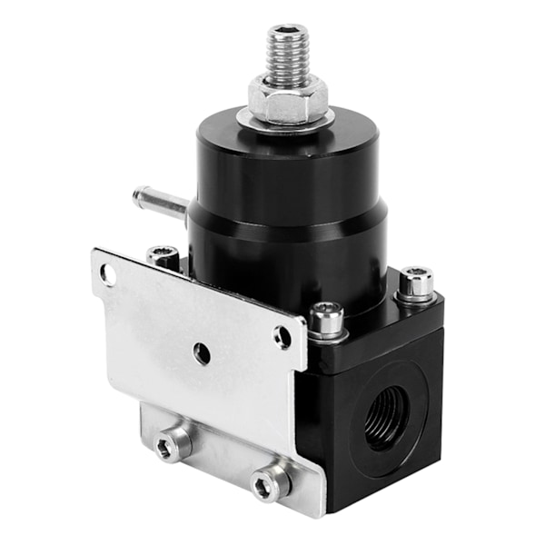 Universell justerbar bränsletrycksregulator för bil med mätare 160PSI (svart)