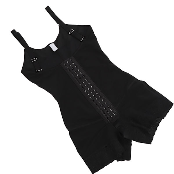 Lår Slimmer Body Shaper Spetsstickning Krok- och ögonstängning Stretchig Damkorsett Shapewear Svart XL