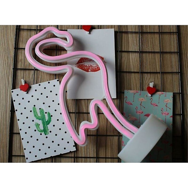 Flamingo Neonskyltar, Batteridriven LED Nattlampa, Perfekt Födelsedagspresent, Dekoration (Flamingos)