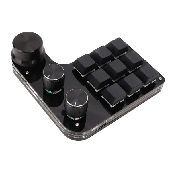 Mini Keypad 9 Taster 3 Knapper RGB Baggrundsbelyst Blå Kontakt Plug and Play Programmerbart Keypad til Gaming Kontor Medier