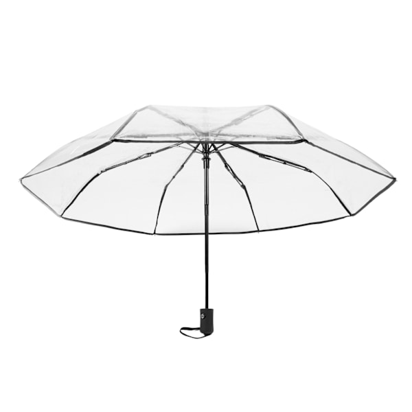 Klar automatisk sammenklappelig paraply 8 ribber 3 folde sort kant transparent auto åben luk paraply til udendørs rejse bryllup