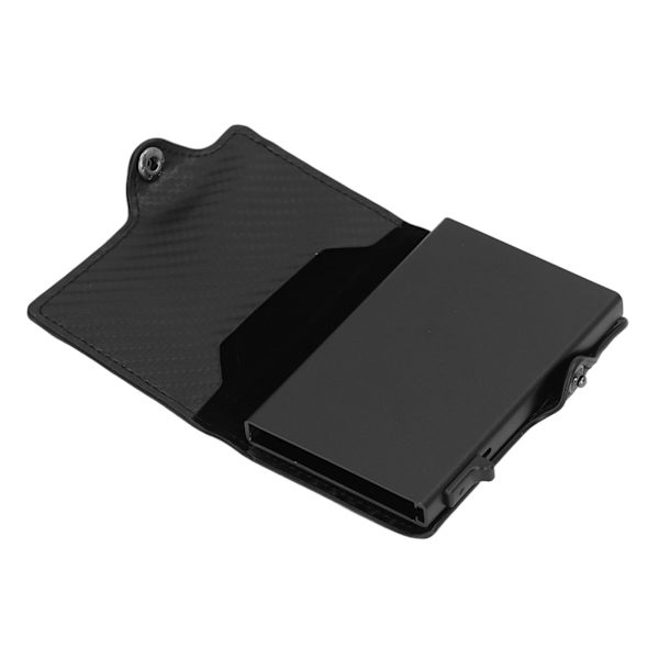 Pung i aluminiumlegering PU Anti Lost Ultra tynd ID kreditkortholder til Locator Tracking Device Carbon Fiber Sort