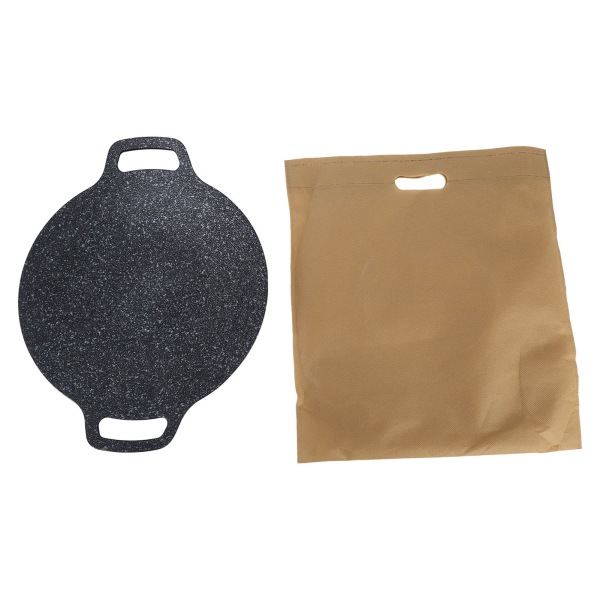 Pyöreä korealainen BBQ-grillilevy, tarttumaton alumiininen grillilevy, jossa palovammoja estävä hanska, ruokaleike, 30 cm / 11,8 tuumaa