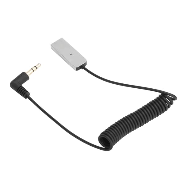 Bil/Hjem Bluetooth 5.0 Spolekabeladapter USB-mottaker Mini 3,5 mm Aux Audioadapter Svart