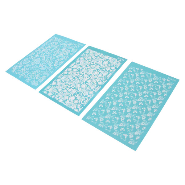 Polymer Clay Silk Screen Stencils DIY Återanvändbara Silkscreen Print Kit för smycken Clay Örhängen Dekoration 203, 205, 206