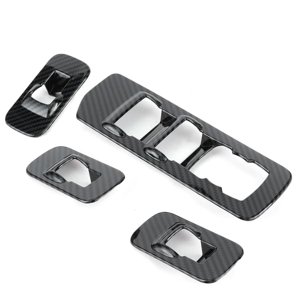 4 st Fönsterhiss Justeringspanel Switch Trims Kolfiberstil Passar Ford F150 2015-2020