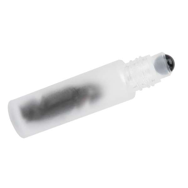 Professionell frostad eterisk olja rullflaska glas roll-on flaska för hälsovård 10ml Obsidianboll