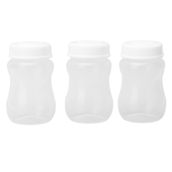 3-pack Bröstmjölksförvaringsburkar i PP med bred öppning, tätning, för bebis