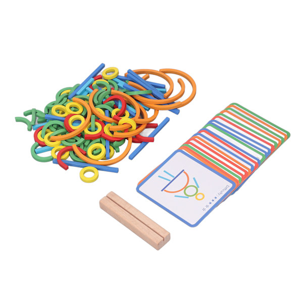 Sticks Rings Puslespil Legetøj Træ Sticks Rings Matchende Kreation Matchende Tidlig Læring Uddannelsesmæssige Legetøj til Drenge Piger