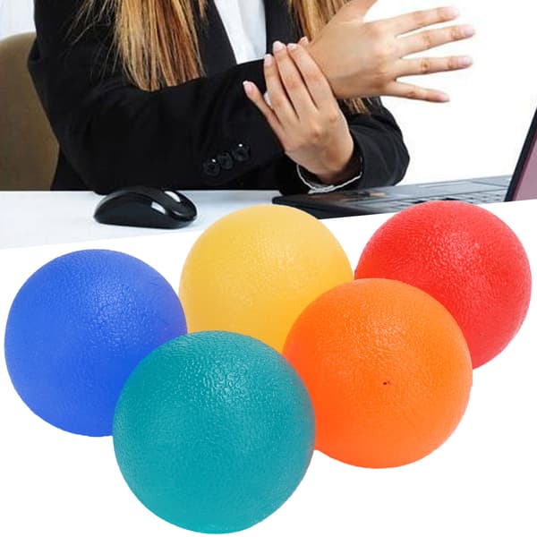 5 stk. runde håndtræningsbolde til lindring af gigt, stresslindring, finger-modstandsbold