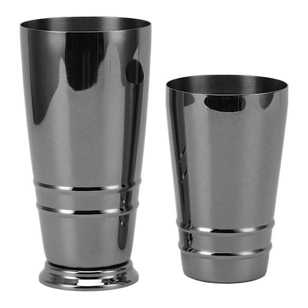 Cocktail Shaker 304 Rustfritt Stål Glans med Bunn Oppvaskmaskin Trygg Boston Shaker for Hjem Bar Svart Belegg