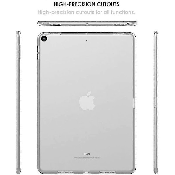 2 st Fodral för iPad 10,2 tum (iPad 9:e generationen 2021 / 8:e generationen 2020 / 7:e generationen 2019), Transparent Fodral Silikonfodral Skydd för iPad 10.