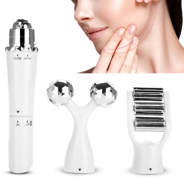 3in1 3D-rullahierontalaite kasvoja kohottava vartaloa hoikentava kiinteyttävä iho (valkoinen)