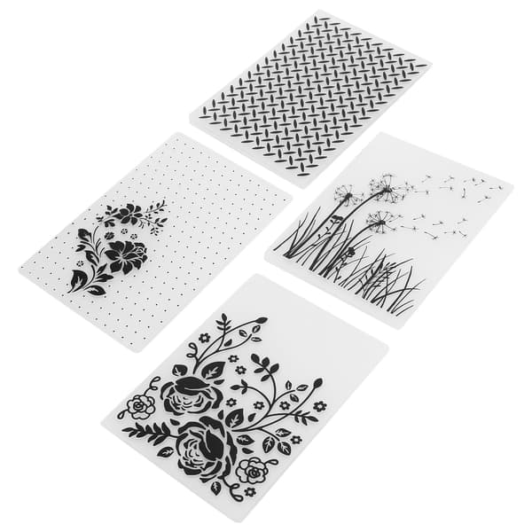 4 stk. pregefolder i plast DIY kortlaging scrapbooking preget mal papirhåndverk