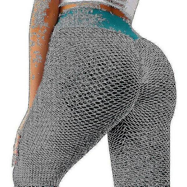 TikTok Leggings - Dame Yoga Fitness Anti-cellulite Butt Lift Bukser L Grøn