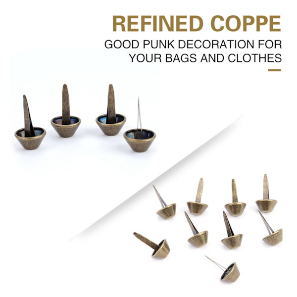 50 stk læder håndtaske håndtaske keglefødder Nailhead Stud Spike Supplies 15mm