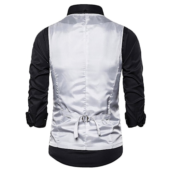 Stilig Sequin Casual Vest for Men S Silver