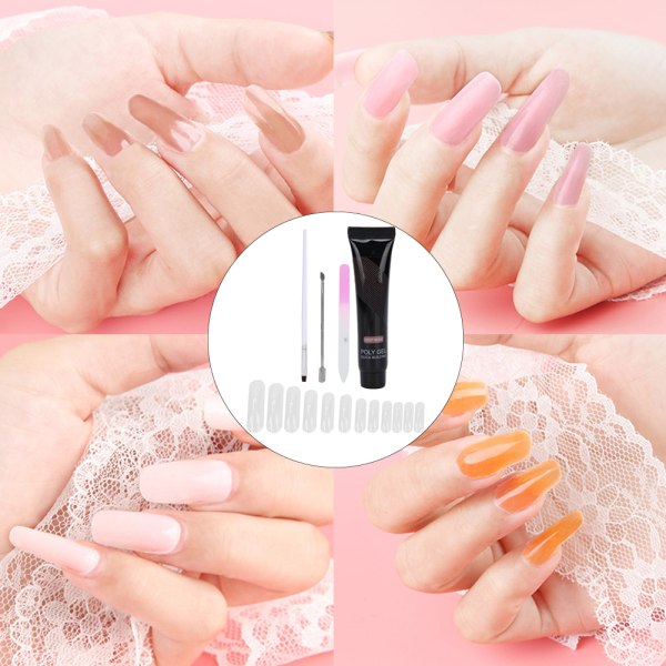 Nail Extension Tool Set UV Gel Polish Nail Tip File Dead Skin Tangen Manikyrverktøy#F