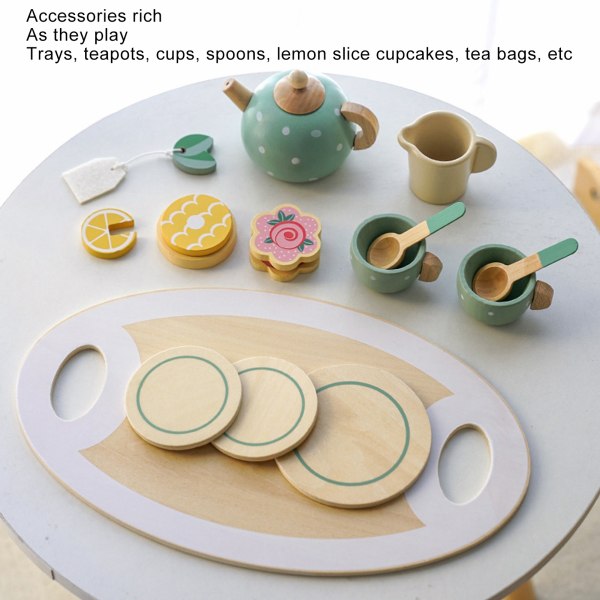 Tea Party Set i trä: Förbättra språkkunskaper och fantasifull lek