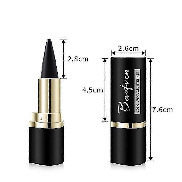 2x Vandtæt Eyeliner Langtidsholdbar Blyant Sort Gel Eyeliner Pen Makeup Øjen Skønhed Kosmetik