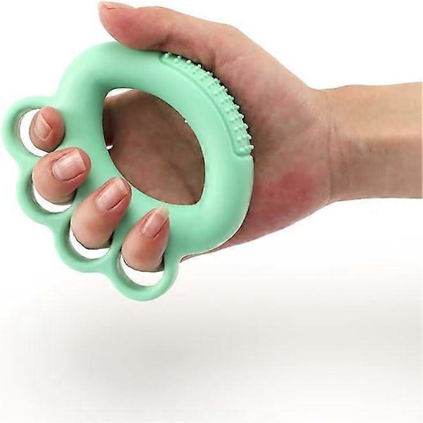 1 Stycken Handträningsboll Fingergrepp Förstärkare Träningsredskap Silikon Stressboll för Vuxen Handträning Grön