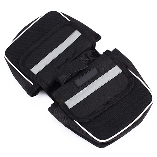 Cykel Cykel Cykelstel Pannier Sadel Front Tube Bag Dobbeltsidetaske Sort