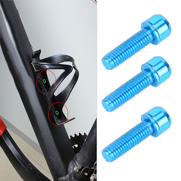 6st M5x25mm titanlegering Cykelflaskfäste Förvaringsställ Bolt Cykeltillbehör (blå)