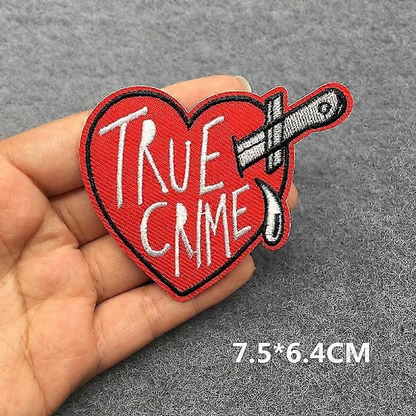 Sopp Broderi Tegneserie Patch Stryke På Merker For Klær Punk Horror Broderte Merker På Klær Hodeskalle Stripe Badge, nikkel