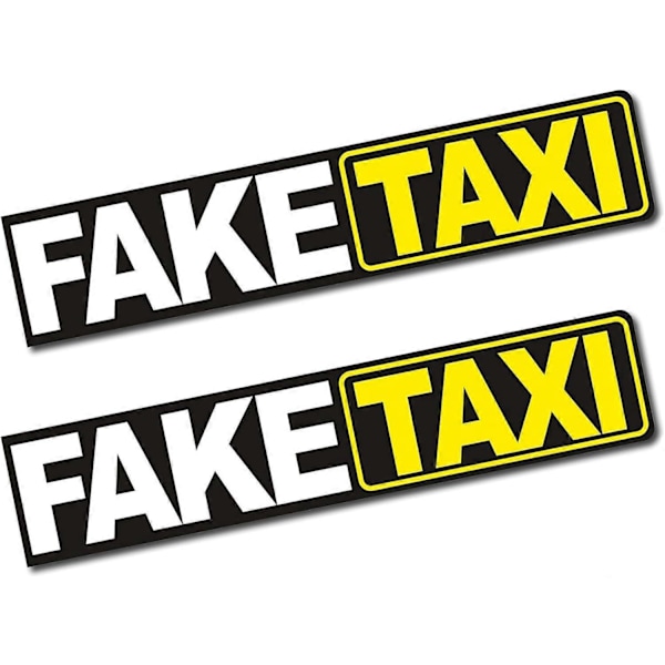 2 klistermærker med skriften Faketaxi på 13 x 2,7 cm, holografisk effekt, til biler, motorcykler, busser og trailere, biltilbehør