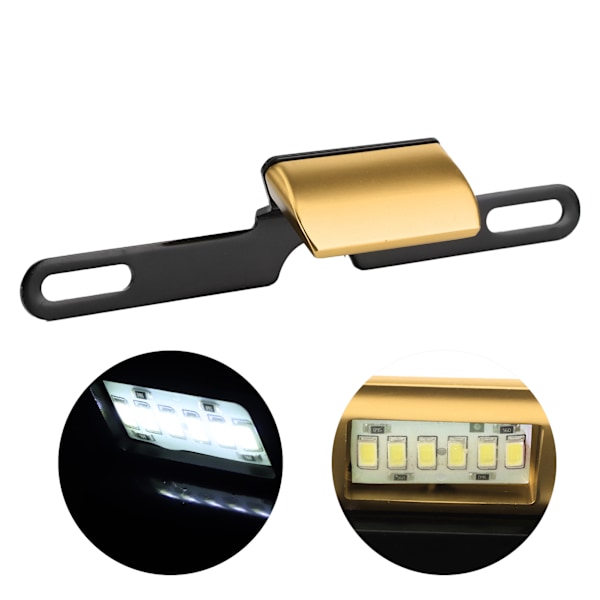 Universell motorcykelnummerplåtsbelysning CNC-aluminium bakre skyltlampa 6 LED-bakljusbelysning guld