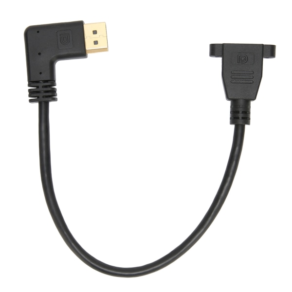 Högervinklad Displayportkabel Dubbelhål Låsbar Typ 4K HD 90 grader Armbåge Displayport Adapter för DP 1.2