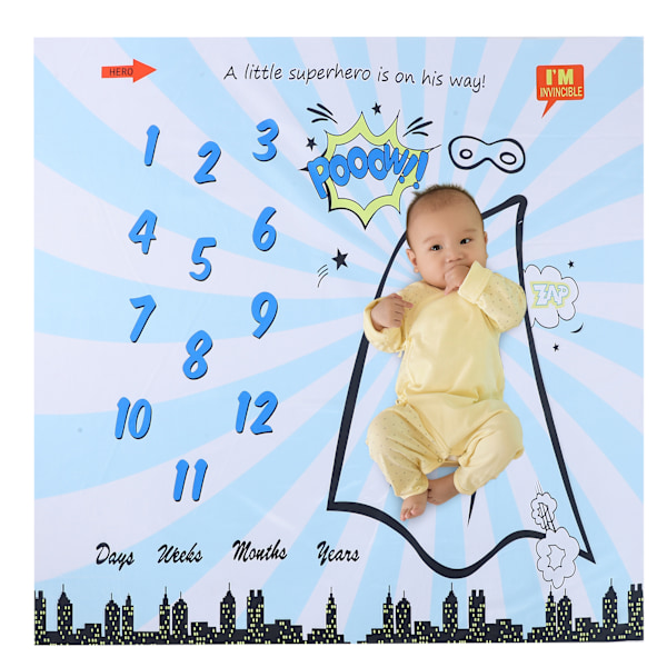 Baby Infant Boy Girl Growth Monthly Milestone Photography Prop Background Cloth