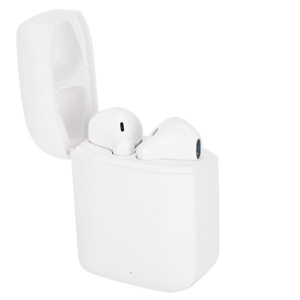 TWS trådløse Bluetooth 5.0 øretelefoner Halv in-ear IPX4 vanntette ørepropper for iPhone/Android Hvit