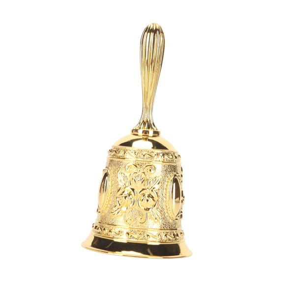 Golden Hand Ring Bell Prægning Golden Call Bell til Restaurant Service Håndklokke til bryllupsarrangementer Boligindretning