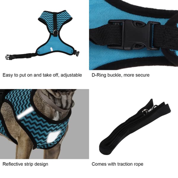 Reflekterende kæledyrssele med træktov til katte og små/mellemstore hunde MM