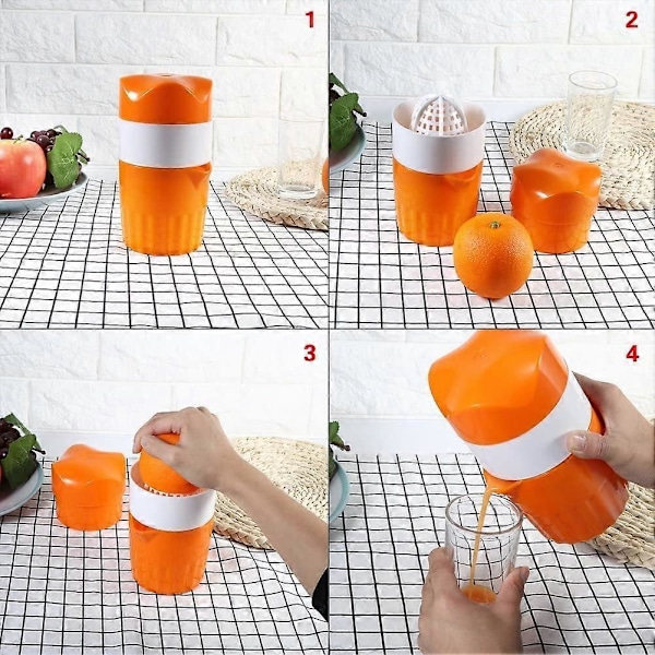 Manuell Juicer Frukt Sitron Lime Appelsinpresse - 500 ml Beholder - Helleutløp - Perfekt Juicer-krus for Barn