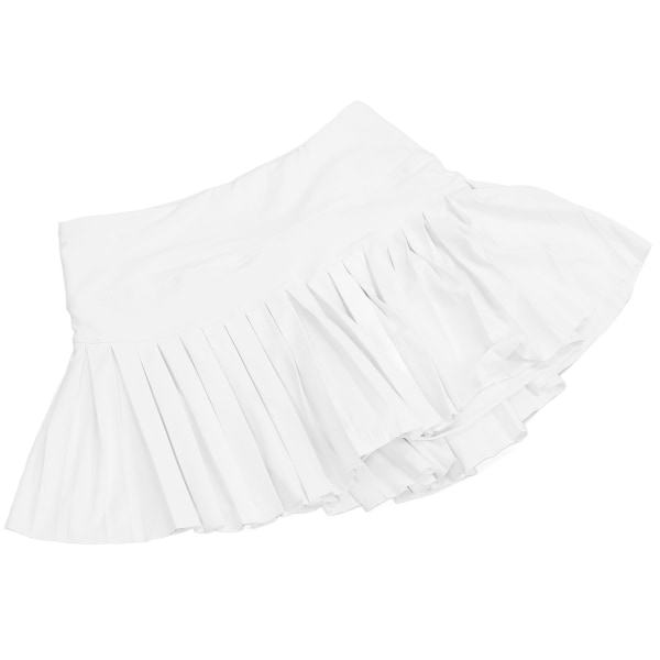 Sommer plissert skjørt Mykt pustende hvite tennisshortsskjørt med lommer for jente kvinner Fitness S