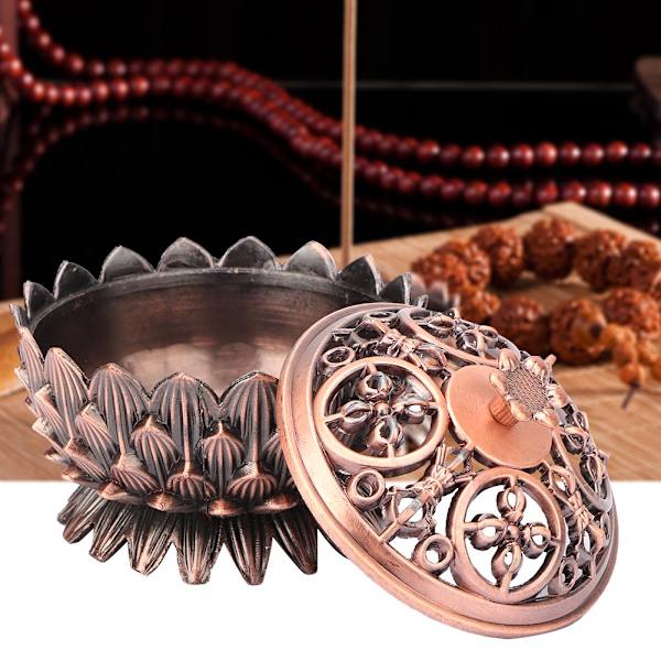 Zinklegering Heminredning Lotus rökelsebrännare 7*5 cm Joss Stick Hållare (koppar)