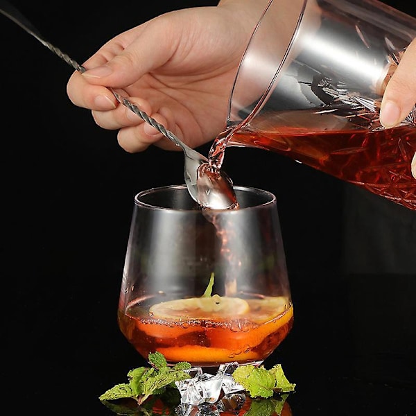 Cocktail-skje av rustfritt stål med vridd spiral og langt håndtak - 12 tommer
