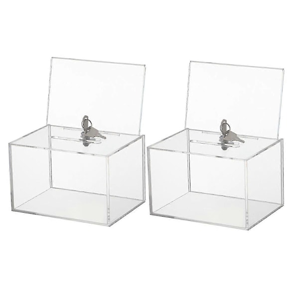 Transparent Donationsbox med Lås, Insamlingsbox, Röstlåda, Förslagslåda