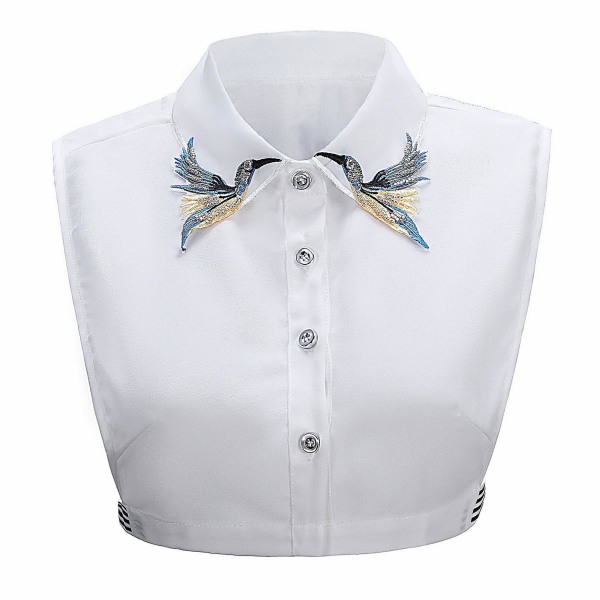 Elegant blommig spets avtagbar falsk krage - broderad halvskjorta för kvinnor och flickor