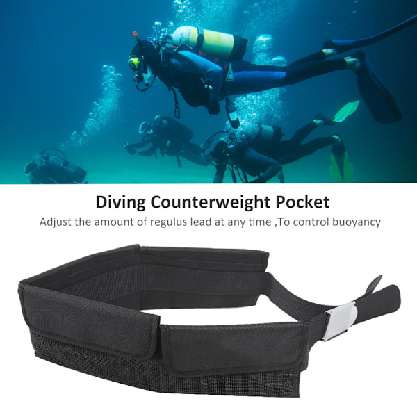 Stof Holdbar Scuba Dykning Snorkling Udstyr Lommevægt Bælte Praktisk Modvægt Pose Værktøj